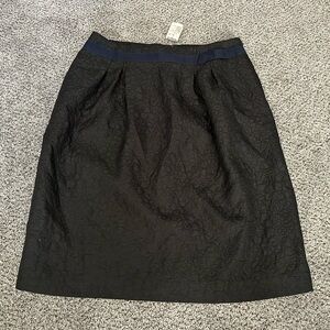 Simply Vera Wang Skirt Black Textured w Silver Sparkle & Blue Ribbon Size 6
